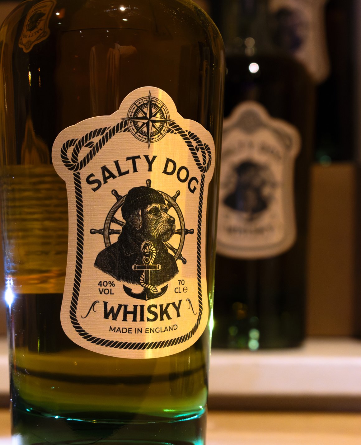 Salty Dog Whisky being poured at beach